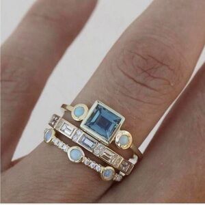 Gold stacking ring set